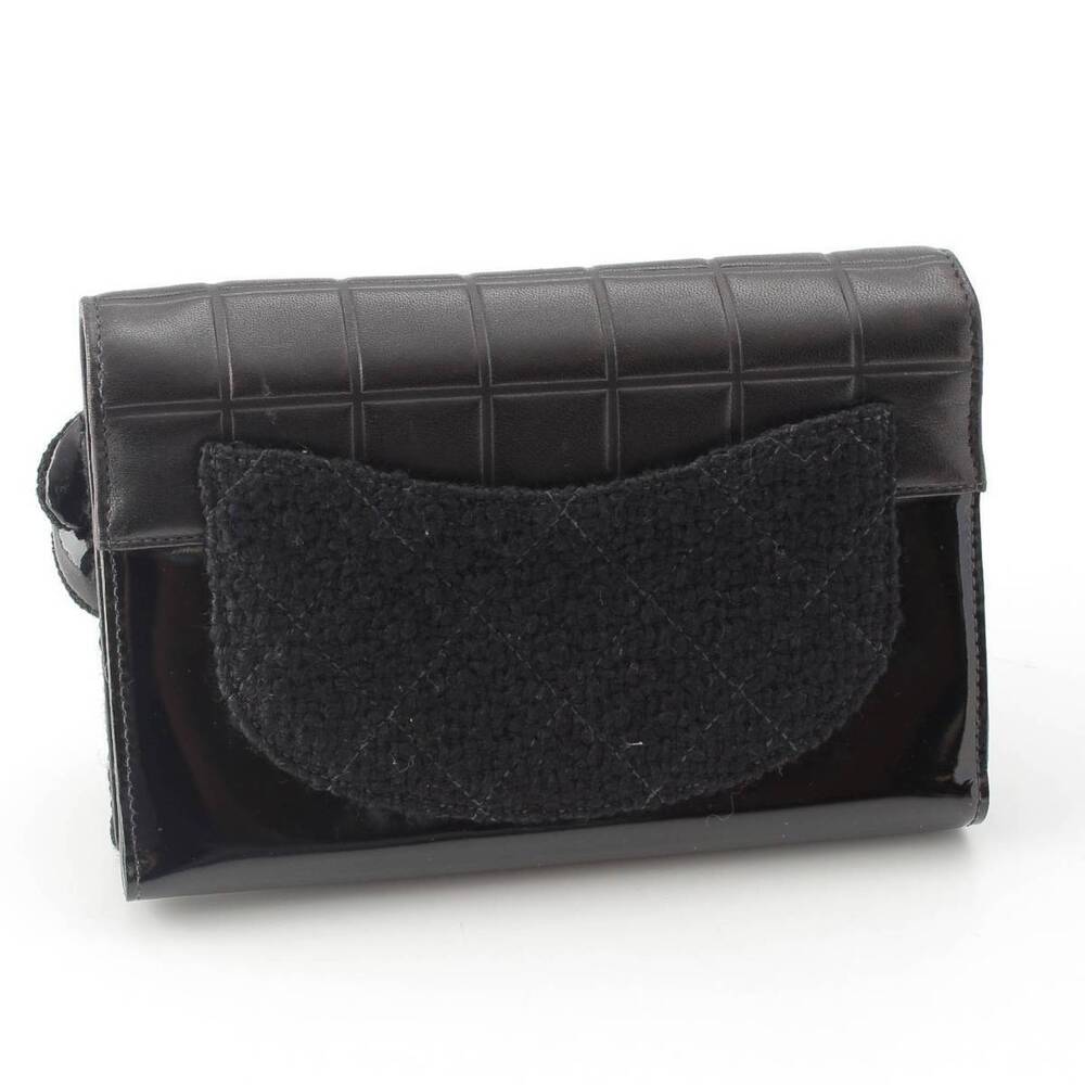 Chanel Shoulder Black Lamb Bag Clutch Bar Camellia Chocolate Chain Leather